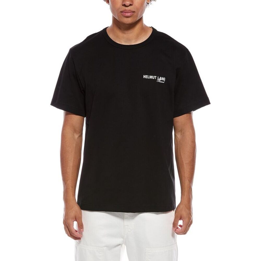 Helmut Lang Mens  Ski Map T-Shirt, Black